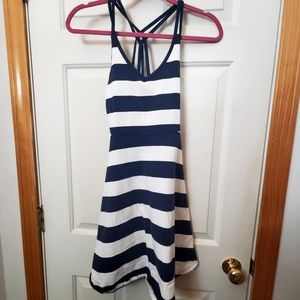 Authentic American heritage skater dress blue and white striped size small.